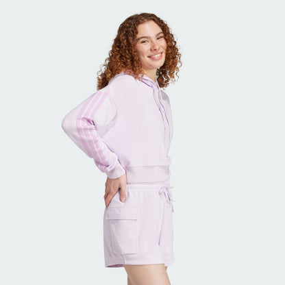 Women's adidas Essentials 3-Stripes French Terry Crop Hoodie