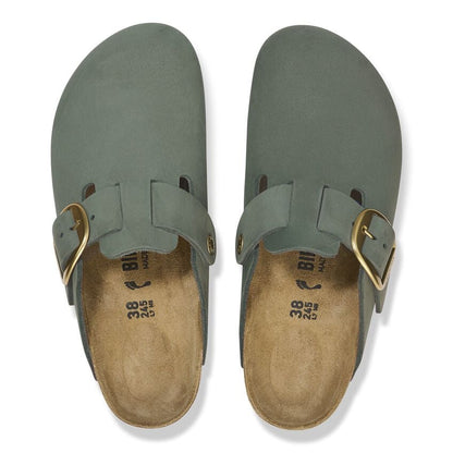 Women's Boston Big Buckle Nubuck Leather Thyme Medium/Narrow