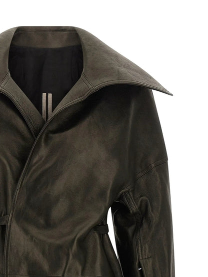 Rick Owens Black Lamb Leather Coat