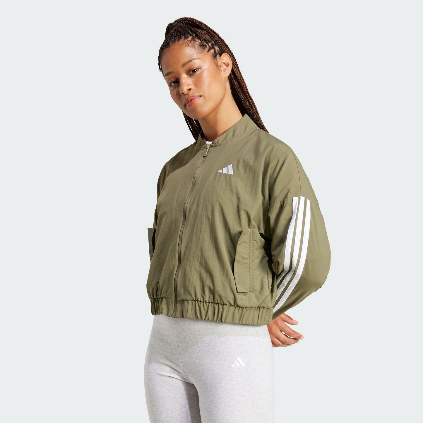 Women's adidas Essentials 3-Stripes Lifestyle Woven Bomber Jacket