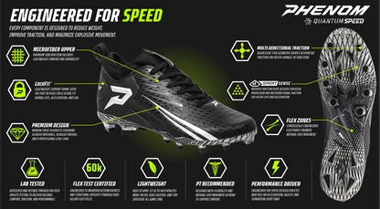Phenom Elite Quantum Speed 2.0 Football Cleats - Red