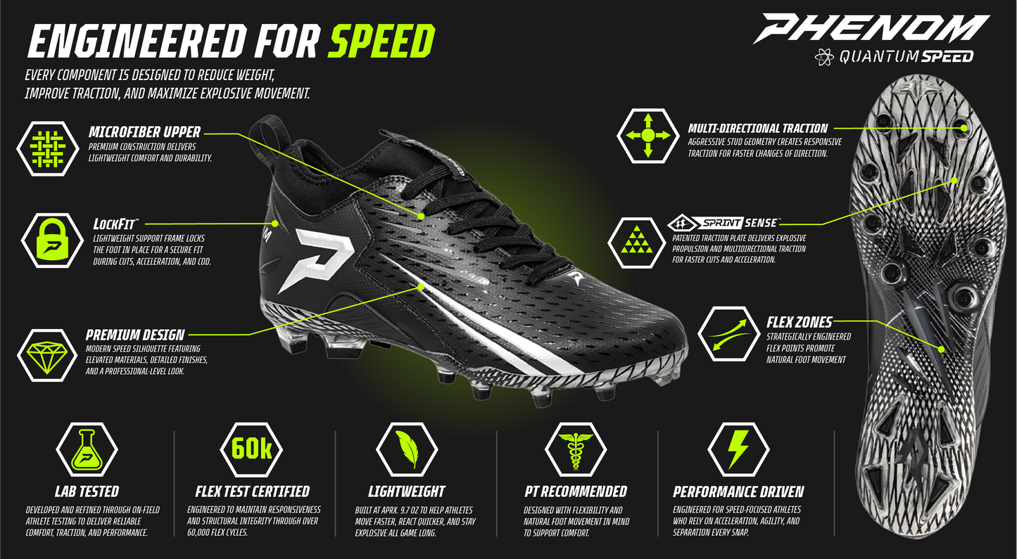 Phenom Elite Quantum Speed 2.0 Football Cleats - Orange