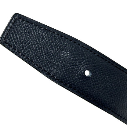 Hermes Belt Street H Leather Navy Gray Reversible
