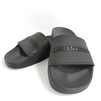 Balenciaga Pull Slide Rubber Sandals Black