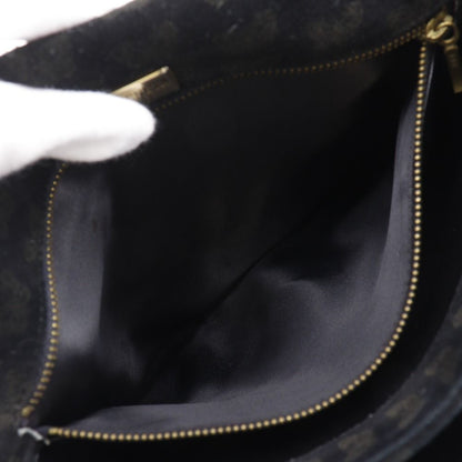 Bottega Veneta 2-Way Shoulder Butterfly Pattern Suede Black Tote Bag