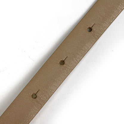 Chanel CC Logo Belt 14 Leather Beige Gold