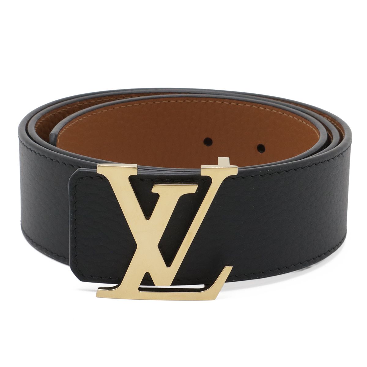 Louis Vuitton Ceinture LV Initial 40 mm Reversible Belt Taurillon Leather Black