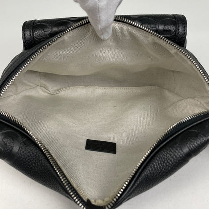 Gucci Jumbo GG Belt Bag Waist Pouch Pattern Leather Black