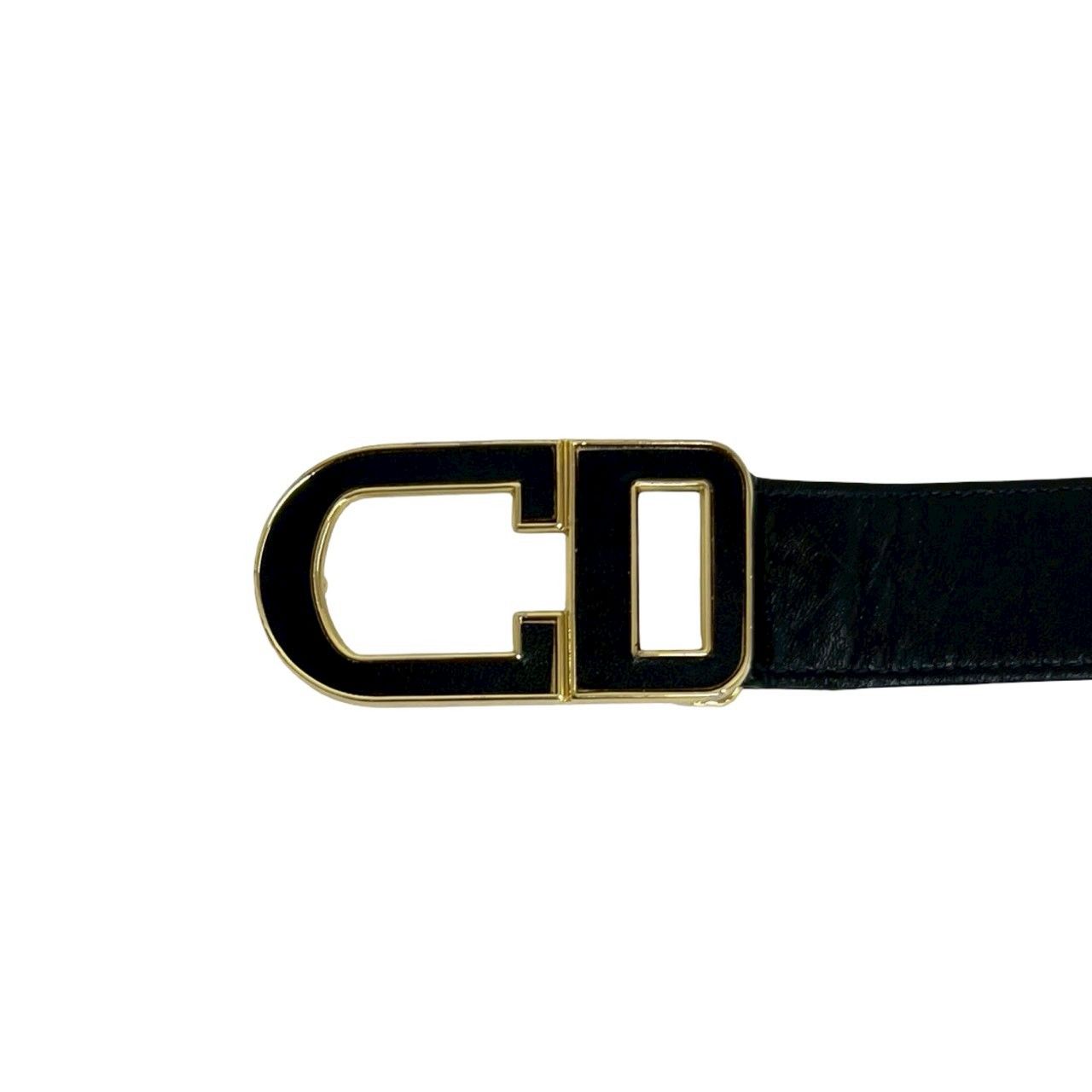 Dior CD Logo Leather Belt Black