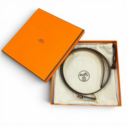 Hermes Pop 15 Black Veau Epsom Golden Rose Belt 75