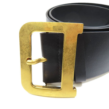 Dior D Buckle Quake Leather Waist Mark Belt 75 Black Gold