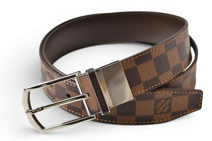 Louis Vuitton Belt Damier Reversible Leather Black Brown 90