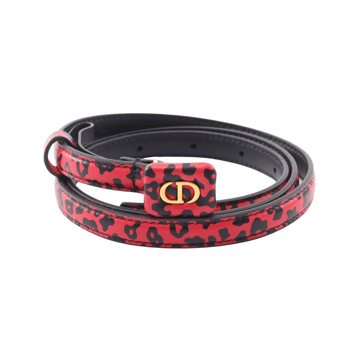Dior Belt CD Logo Leopard Leather