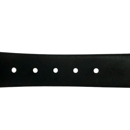 Gucci Belt 90 36 Black Silver Guccissima Line Leather