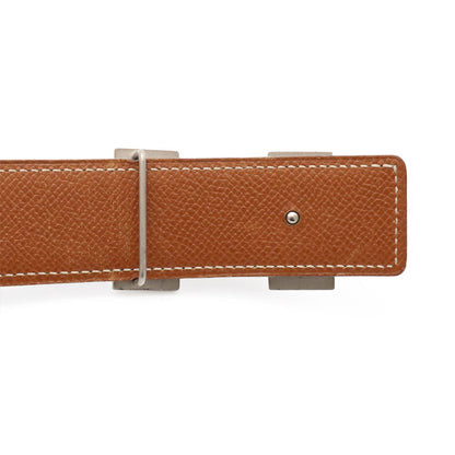 Hermes Belt Buckle Reversible Box Calf Veau Epsom Black Brown Silver 70