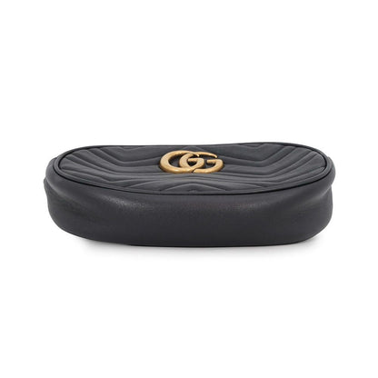 Gucci Belt Bag GG Marmont Leather Bag Waist Pouch Black