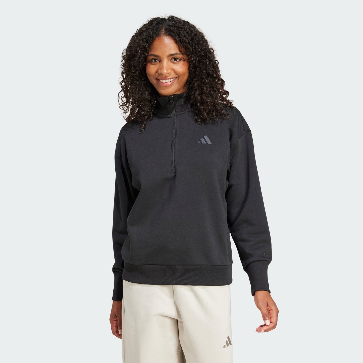 Women's adidas ALL SZN Fleece Loose Quarter-Zip Sweatshirt