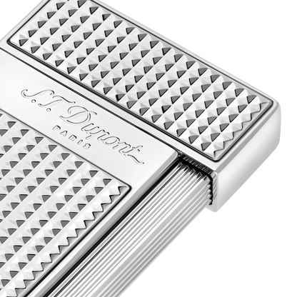 S.T. DUPONT SLIMMY DIAMOND HEAD SILVER LIGHTER/BRIQUET 028010