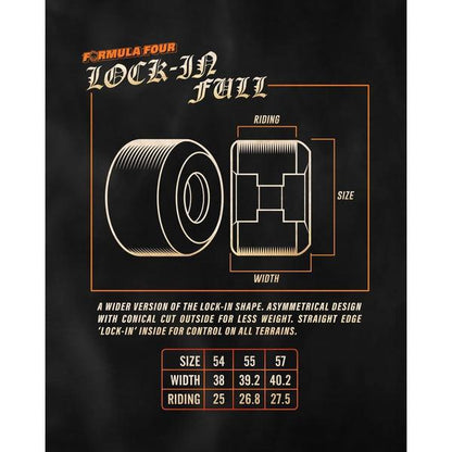 Spitfire Formula Four Lock-Ins Full Wheels Natural 99du 54mm
