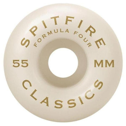 Spitfire Wheels Formula Four 101D Classics 55mm White - Yellow Print