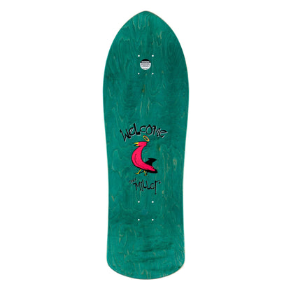 Welcome Skateboard Deck Miller Beast on Crossbone Metallic Silver 10.0" x 30.88"