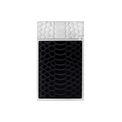 S.T. DUPONT Ligne 2 Guilloche Snake Skin Black Lacquer Lighter/Briquet C16079
