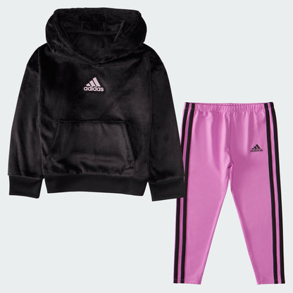 Kids' adidas Silken Fleece Pullover and Tights Set