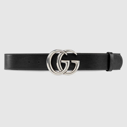 GUCCI Leather belt with double G buckle