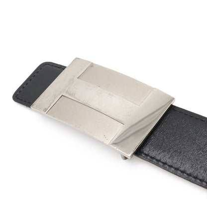 Hermes H Plate Belt Reversible Box Calf Togo Leather Black Brown
